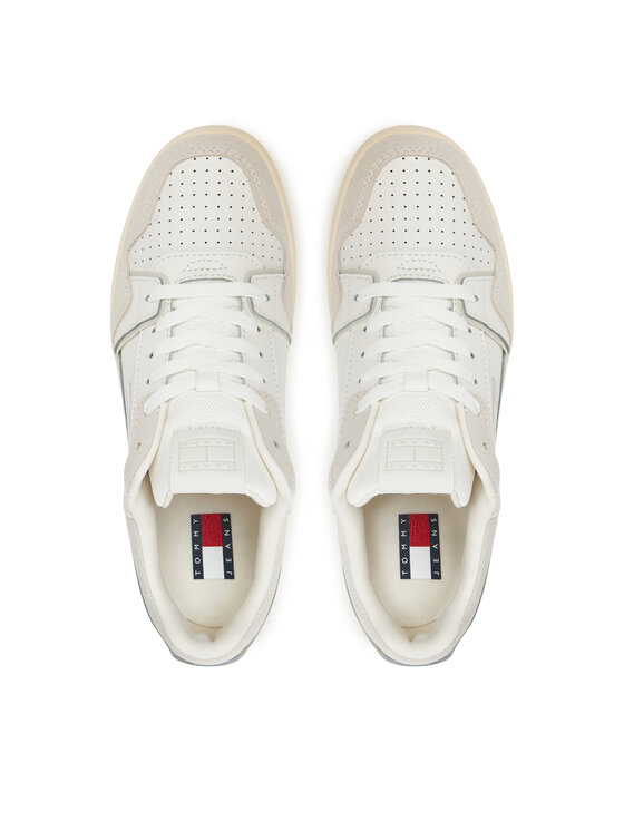 Tommy Jeans Snīkeri Tommy Jeans Tjw Retro Basket Sneaker EN0EN02818 Écru