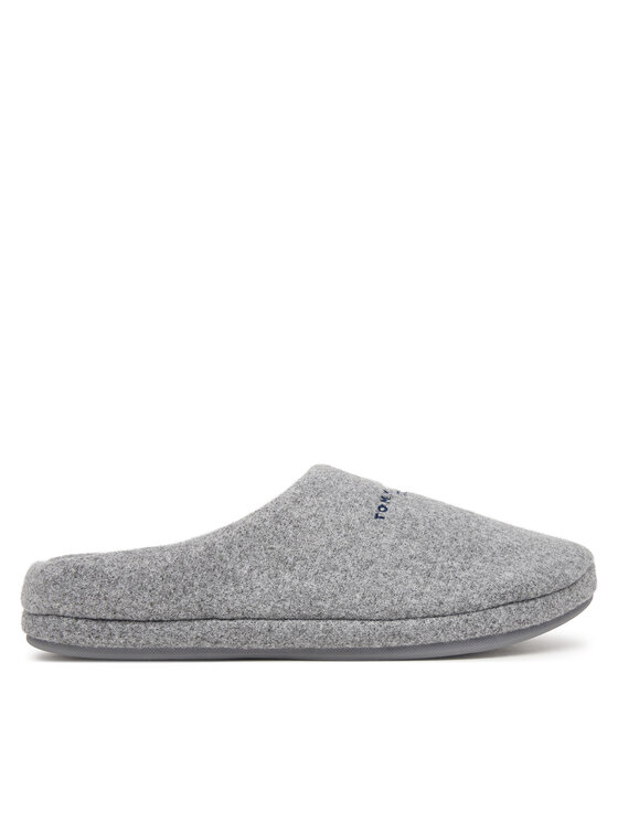Tommy Hilfiger Пантофи Tommy Hilfiger Hilfiger Felt House Shoe FM0FM06017 Сив