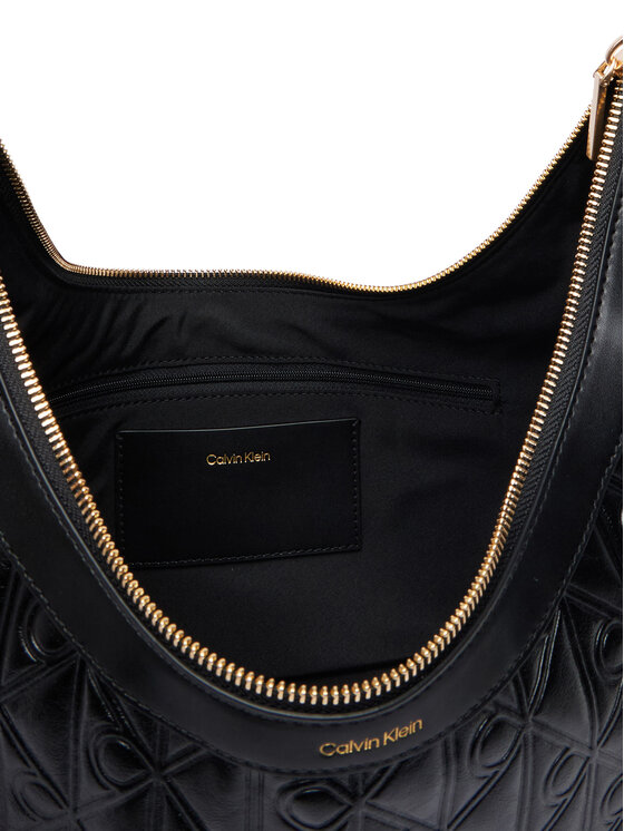 Calvin Klein Rankinė Calvin Klein Emblem Aop Debossed Medium Shbag LV04F3875G Juoda