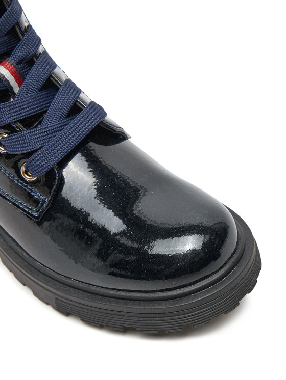 Tommy Hilfiger Kozačky Tommy Hilfiger Lace-Up Bootie T1A5-33564-1237 S Tmavomodrá