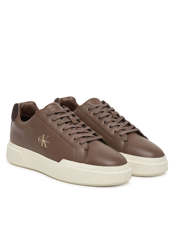 Calvin Klein Zapatillas Calvin Klein Chunky Cupsole Laceup Croc Bt HM0HM02298 Marrón oscuro