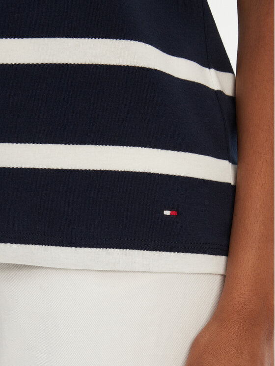 Tommy Hilfiger Tommy Hilfiger T-shirt Gold Button WW0WW45628 Tamnoplava Regular Fit