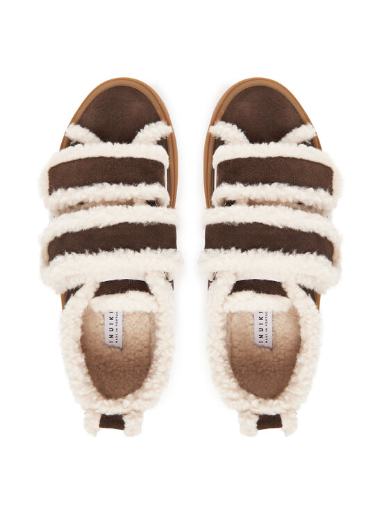 Inuikii Sneakersy Inuikii Shearling Low Velcro 1001.001.0231 Brązowy