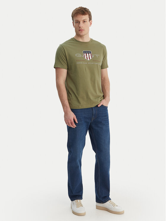 Gant Gant T-shirt Archive Shield 2003199 Verde Regular Fit