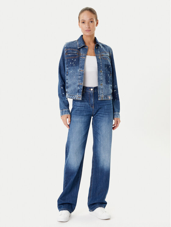 Guess Guess Jeans jakna W5YN69 D5R01 Mornarsko modra Regular Fit