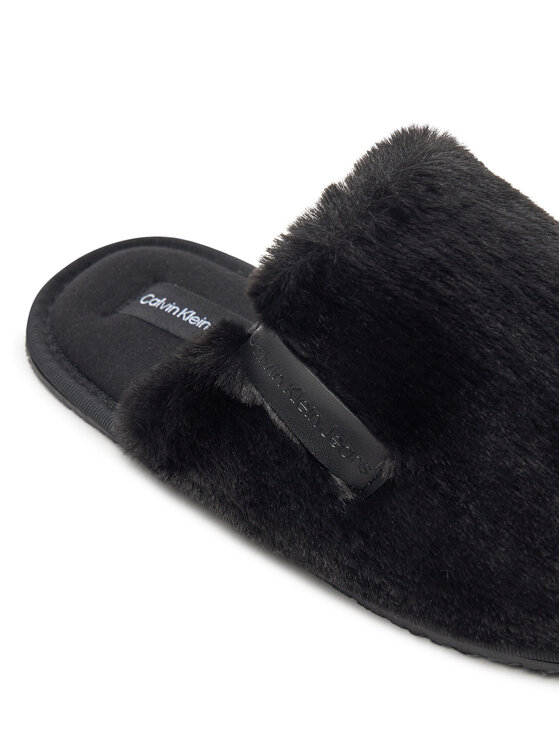 Calvin Klein Jeans Kapcie Calvin Klein Jeans Hotel Slipper Fur After Glow YW0YW01593 Czarny