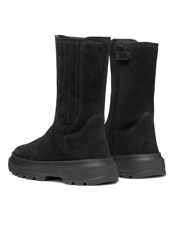 Geox Polokozačky Geox J Kiddartah Wpf J56NDB 00022 C9999 D Černá