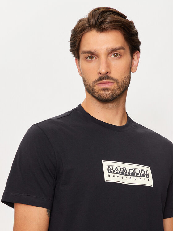 Napapijri Napapijri Majica S-box Logo NP0A4I3L Črna Regular Fit