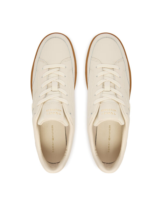 Tommy Hilfiger Superge Tommy Hilfiger Th Heritage Court Sneaker Ltr FW0FW09028 Écru