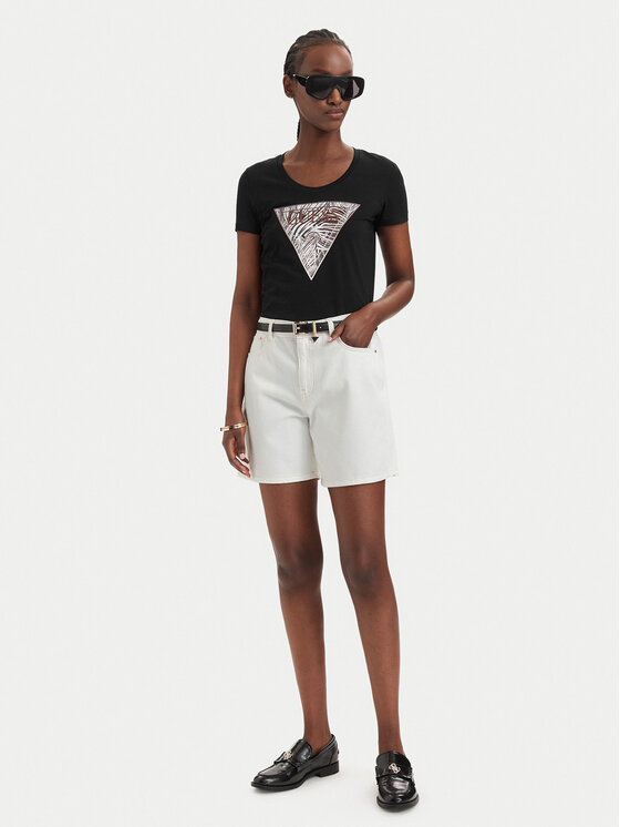 Guess Guess Футболка W6GI19 K3042 Чорний Regular Fit