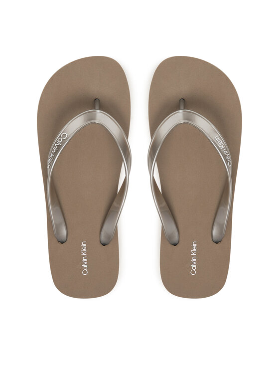 Calvin Klein Šlepetės per pirštą Calvin Klein Flatform Flip Flop Met Tpu HW0HW03120 Auksinė