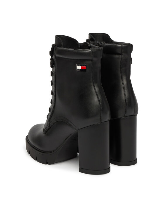 Tommy Jeans Stivaletti Tommy Jeans Tjw Lace Up High Heel Boots EN0EN03109 Nero