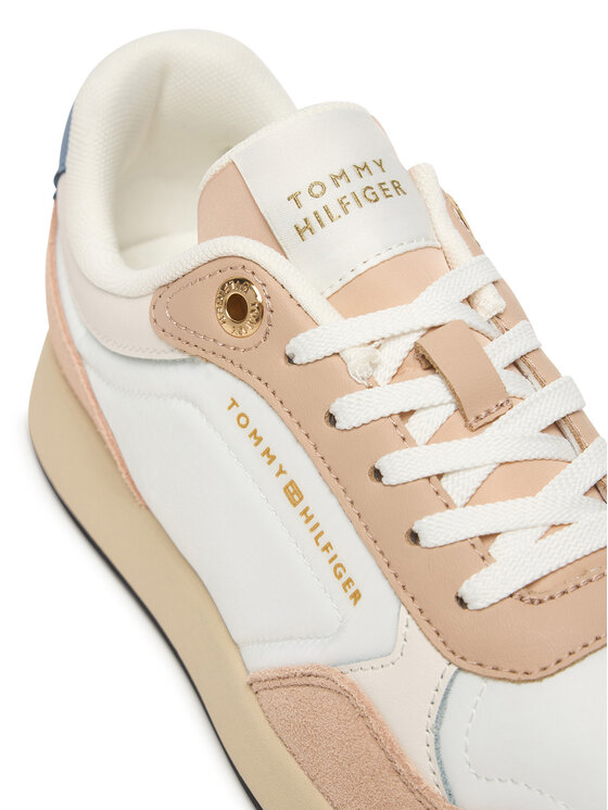 Tommy Hilfiger Snīkeri Tommy Hilfiger Mix Material Runner FW0FW08950 Écru