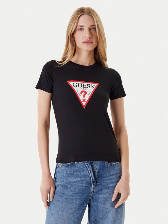 Guess Jeans Guess Jeans Футболка W4YI04 J1314 Чорний Slim Fit