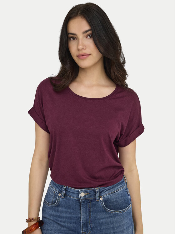ONLY ONLY Camiseta Moster 15106662 Guinda/burdeos Regular Fit