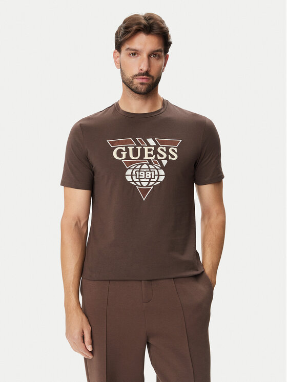 Guess Guess Camiseta Z6BI08 K6543 Marrón Regular Fit