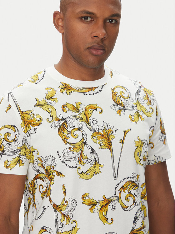 Versace Jeans Couture Versace Jeans Couture Póló 78GAH6S0 Fehér Regular Fit