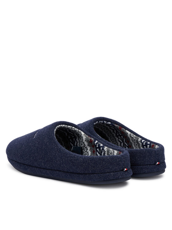 Tommy Hilfiger Papuče Tommy Hilfiger Felt House Shoe FM0FM06017 Tamnoplava