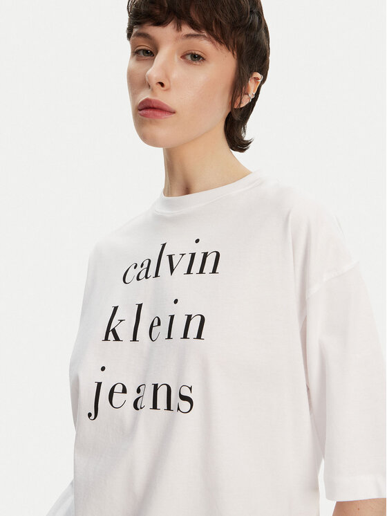 Calvin Klein Jeans Calvin Klein Jeans Majica LV047B827G Bela Relaxed Fit