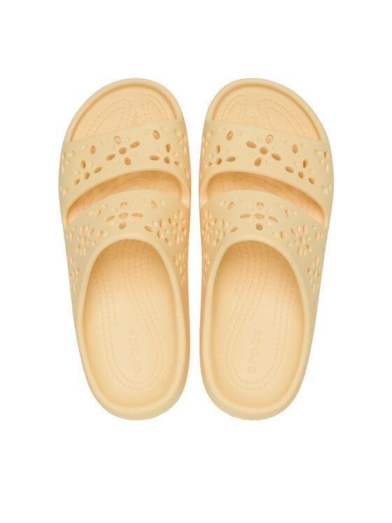 Crocs Παντόφλες Crocs Classic Floral Cutout Sandal 210966 Πορτοκαλί