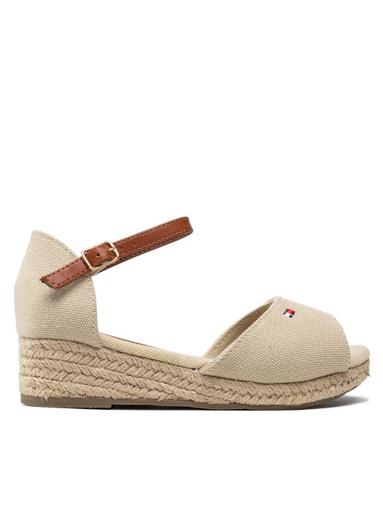 Tommy Hilfiger Espadrilky Tommy Hilfiger Rope Wedge Sandal T3A7-32185-0048 M Béžová