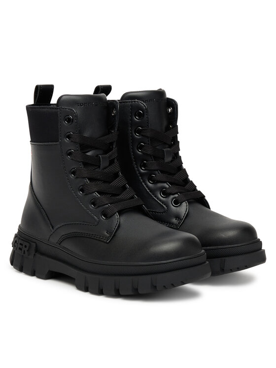 Tommy Hilfiger Pohodni čevlji Tommy Hilfiger Lace-Up Bootie T3A5-34046-1695 S Črna
