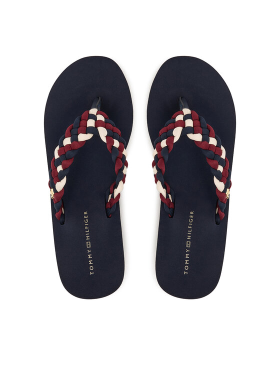 Tommy Hilfiger Джапанки Tommy Hilfiger Th Wedge Braided Summer Sandal FW0FW09198 Цветен