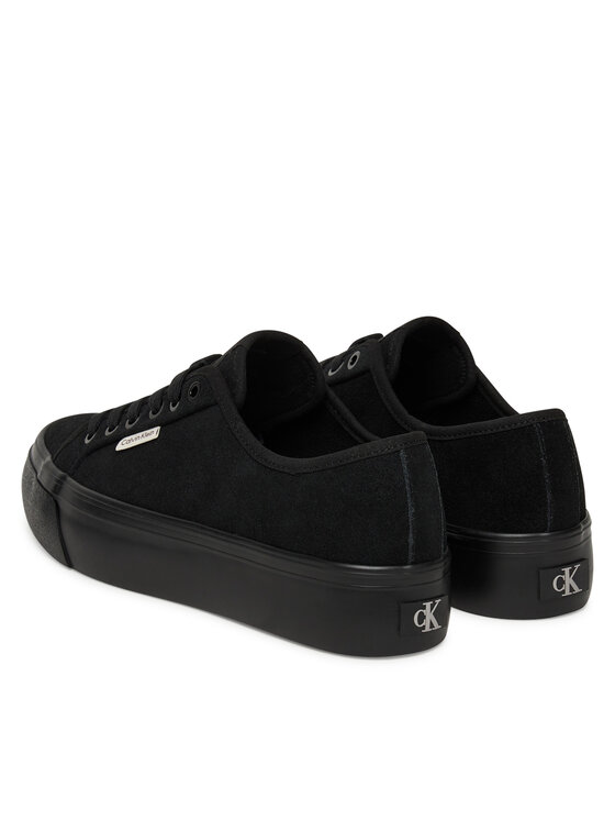 Calvin Klein Sneakersy Calvin Klein Vulc Flatf Lace Up Sue/Wl Ck YW0YW02000 Černá