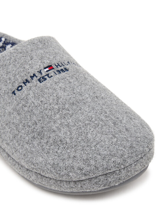 Tommy Hilfiger Papuče Tommy Hilfiger Hilfiger Felt House Shoe FM0FM06017 Sivá