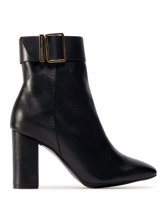Tommy Hilfiger Īsie zābaki Tommy Hilfiger Basic Square Toe Boot FW0FW05154 Melns