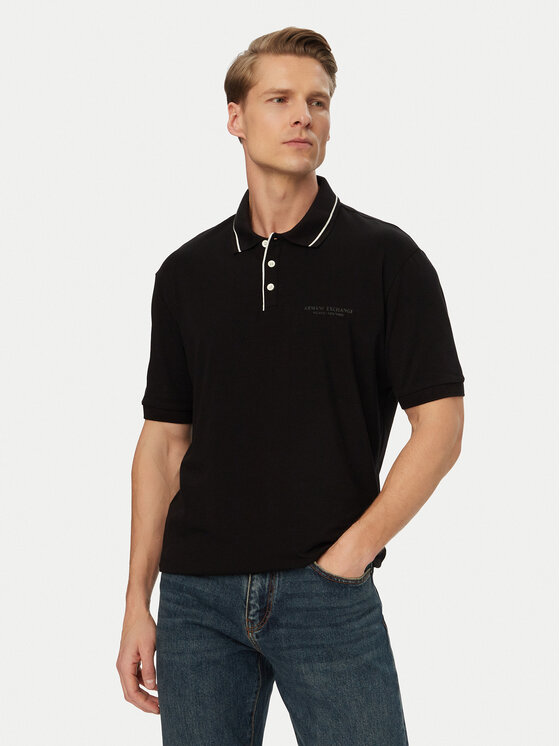 Armani Exchange Armani Exchange Поло XM001557 AF10363 UC001 Чорний Regular Fit