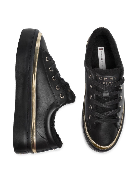 Tommy Hilfiger Сникърси Tommy Hilfiger Cosy Lace Leather Sneaker FW0FW04538 Черен