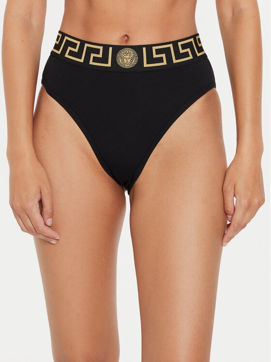 Versace Versace Klasične gaćice s visokim strukom AUD01050 1A10011 Crna