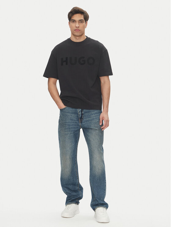 HUGO HUGO Футболка Dinkee 50525765 Чорний Oversize