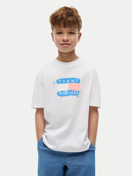Tommy Hilfiger Tommy Hilfiger Camiseta Graffiti KB0KB10546 Blanco Regular Fit