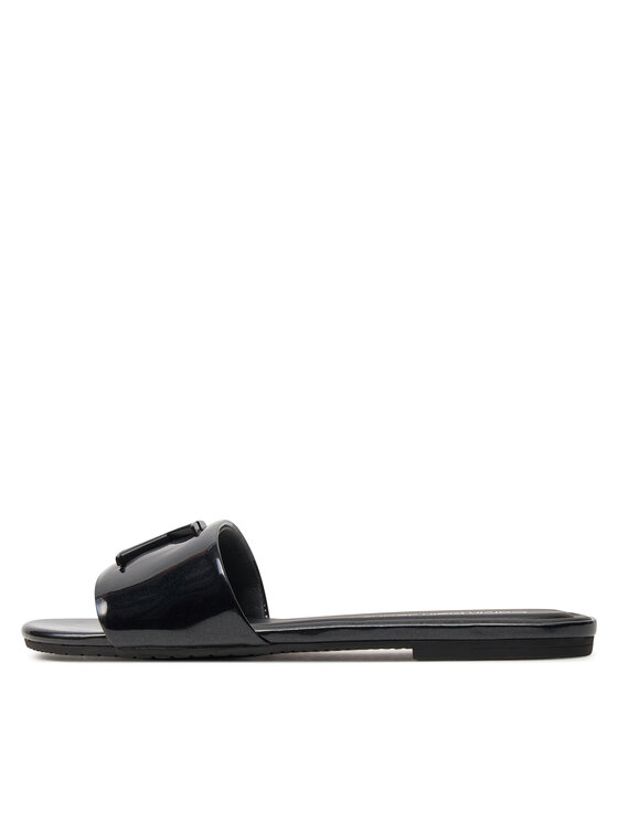 Calvin Klein Jeans Şlapi Calvin Klein Jeans Flat Sandal Slide Mg Met YW0YW01348 Negru