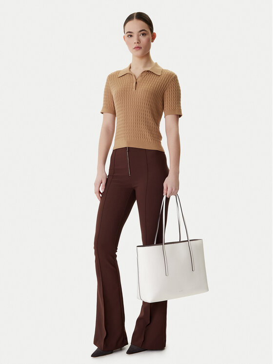 Calvin Klein Torbica Calvin Klein Foil Logo Tote W/Pouch LV04F3274G Bijela