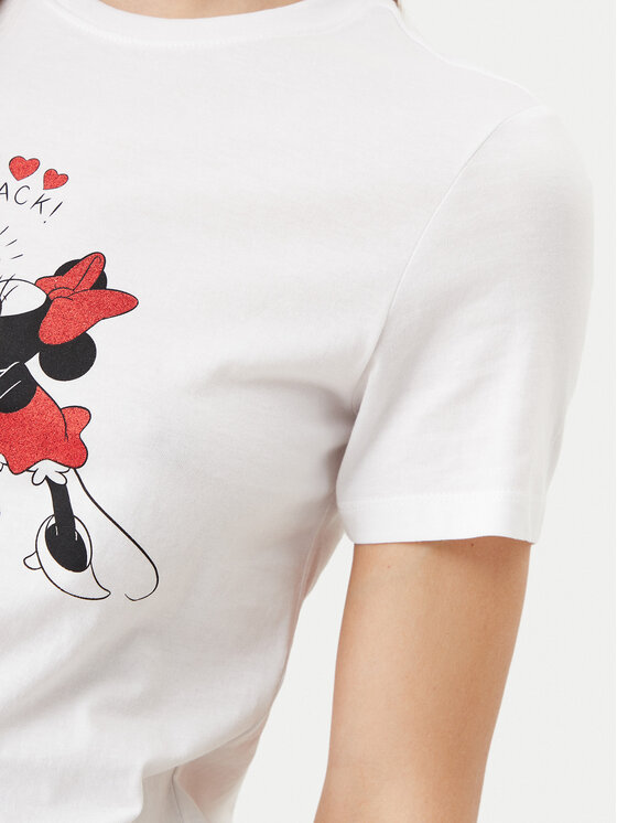 ONLY ONLY Camiseta Mickey 15317991 Blanco Regular Fit