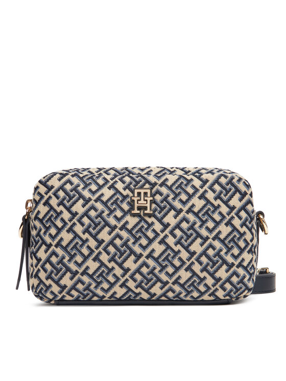 Tommy Hilfiger Borsetta Tommy Hilfiger Th Jacquard Camera Bag AW0AW17443 Blu scuro