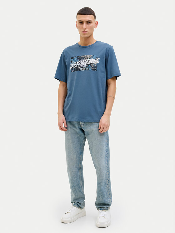 Jack & Jones Jack & Jones Футболка Hawaii 12269324 Голубий Standard Fit