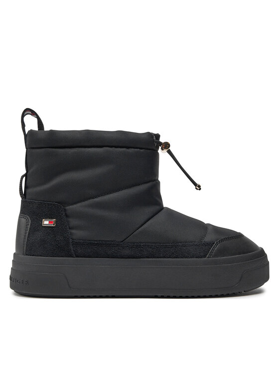 Tommy Hilfiger Cizme de zăpadă Tommy Hilfiger Flag Nylon Mini Snowboot FW0FW08334 Negru