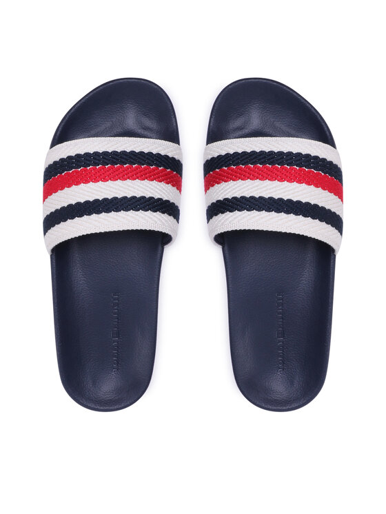 Tommy Hilfiger Natikači Tommy Hilfiger Essential Pool Slide FW0FW07151 Écru