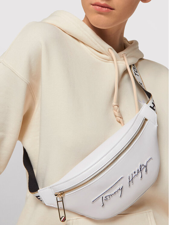 Tommy Hilfiger Torbica za okrog pasu﻿ Tommy Hilfiger Iconic Tommy Bumbag AW0AW09958 Bela