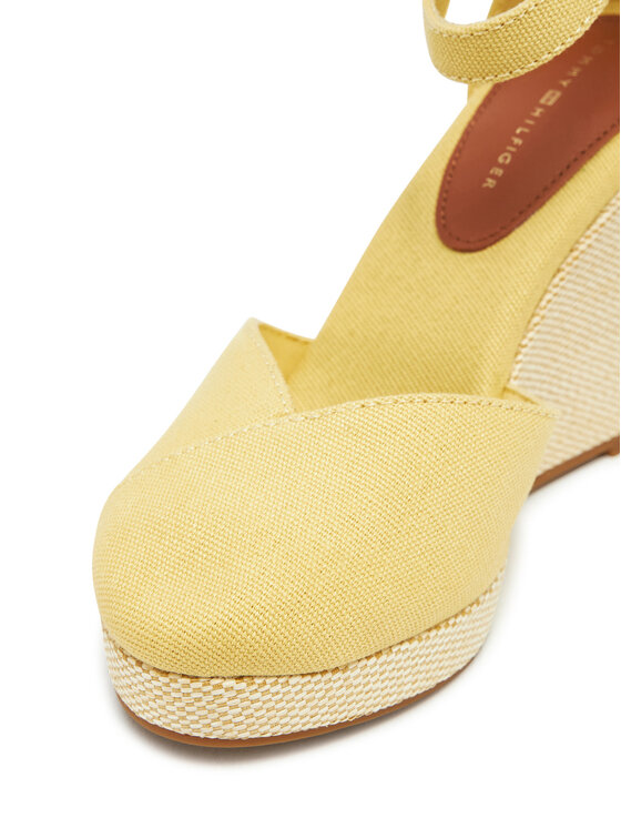 Tommy Hilfiger Pantofi Tommy Hilfiger Flag High Wedge Espad Closed Toe FW0FW08494 Galben