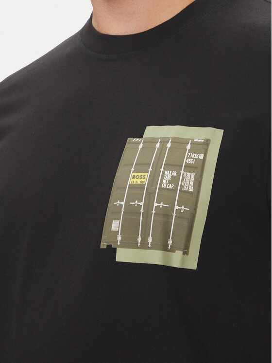 BOSS BOSS Футболка Te_Container 50546920 Чорний Regular Fit