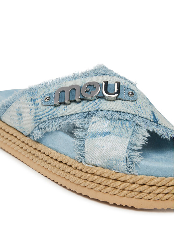 Mou Klapki Mou Criss-cross MU.SW451010K Niebieski