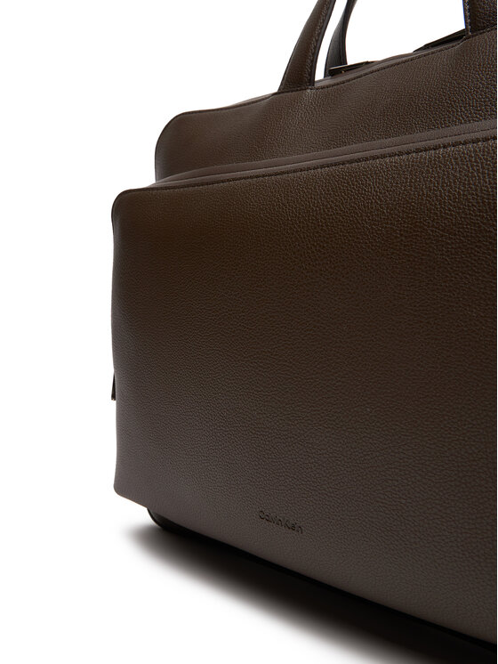 Calvin Klein Чанта за лаптоп Calvin Klein Micro Pebble Slim Briefcase 36 LV04D3012G Кафяв