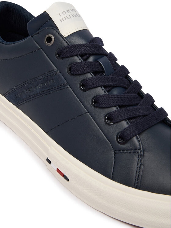 Tommy Hilfiger Laisvalaikio batai Tommy Hilfiger Premium Lth Vulc Long Lace FM0FM05948 Tamsiai mėlyna