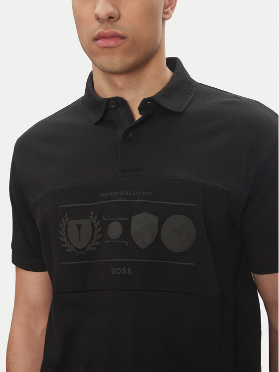 BOSS BOSS Поло Percy Heritage 50538111 Чорний Relaxed Fit