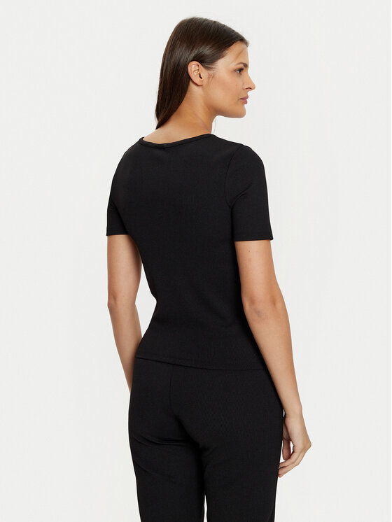 Guess Guess Футболка V5RI04 KCLH0 Чорний Regular Fit